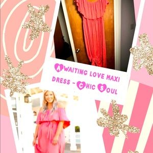 💕AWAITING LOVE MAXI DRESS - CORAL- CHIC SOUL💕